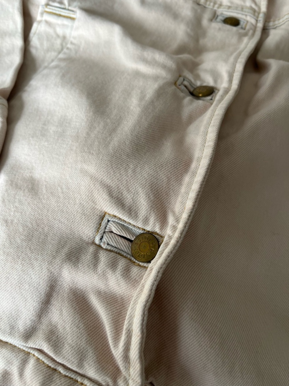 Cream Cotton Button-Front Jean Jacket - Picture 3 of 9
